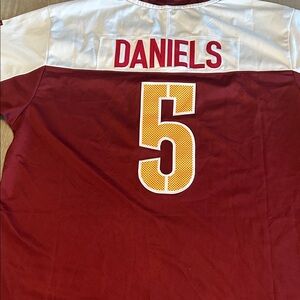 Commanders‎ Red and White Sports Jersey Jayden  Daniels